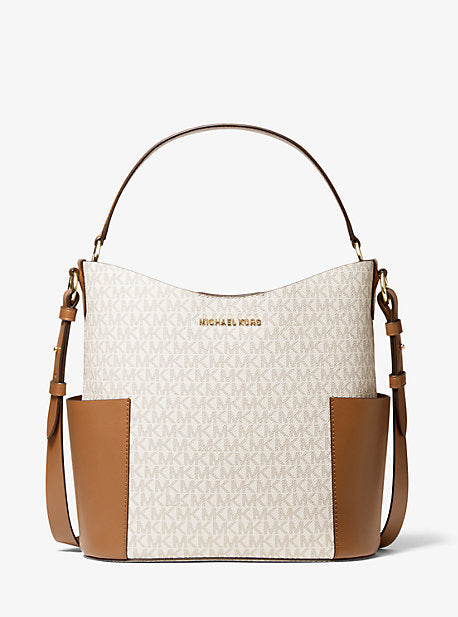 MICHAEL KORS Bedford Medium Logo Shoulder Bag Vanille