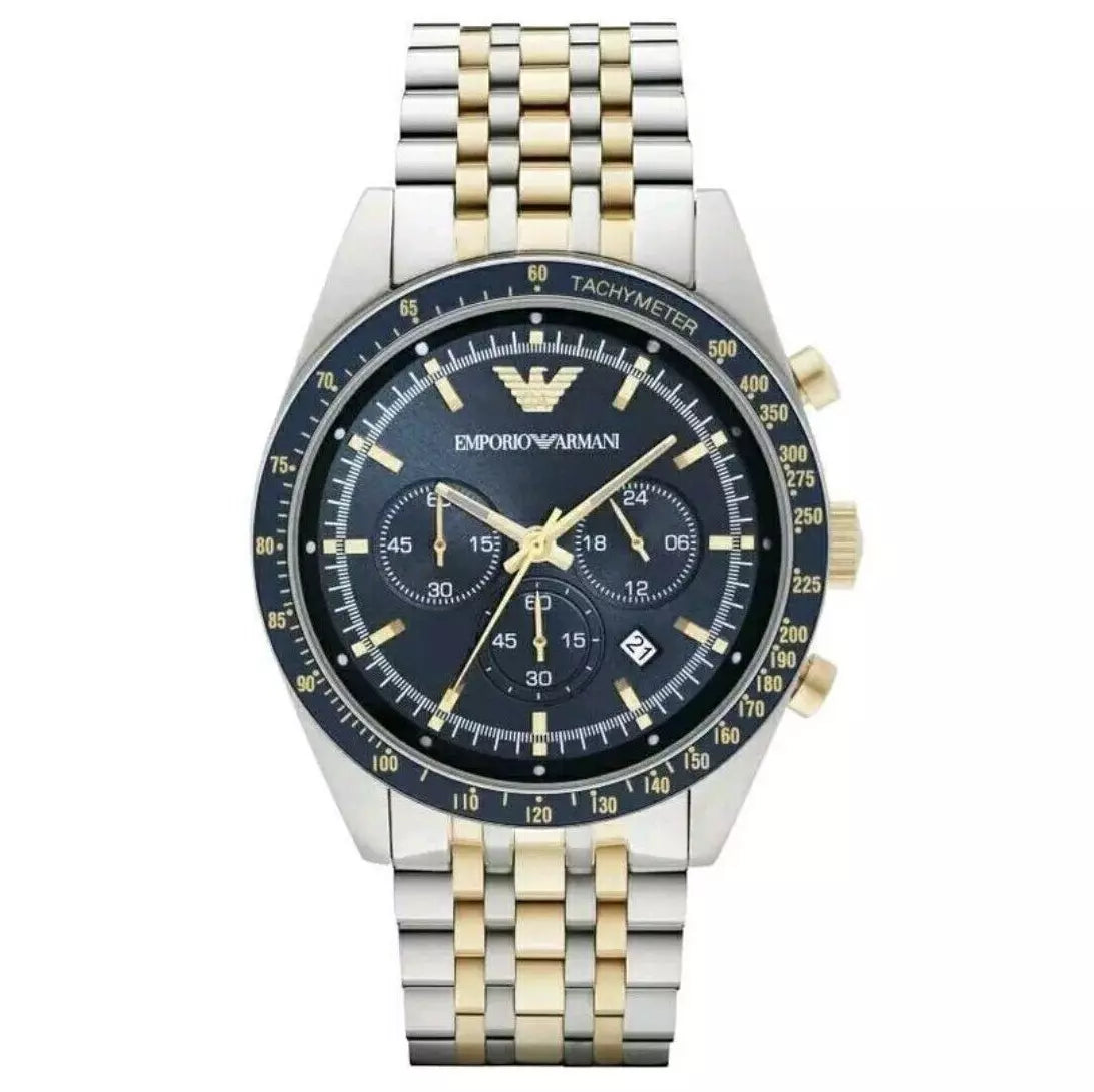 Tazio Bicolore Argenté Doré Bleu Watchesmoda