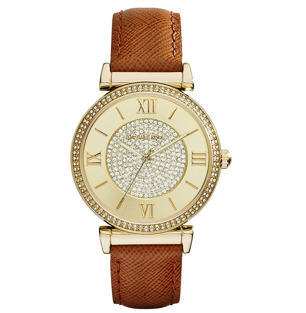 Catlin Doré Cuir Brun Watchesmoda