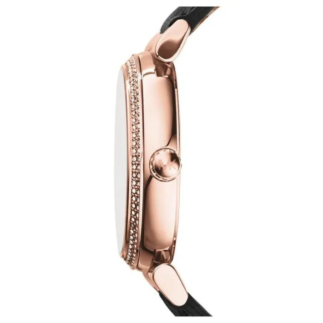 Catlin Rose Gold Cuir Noir Watchesmoda